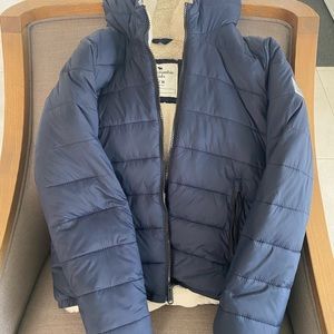 blue kids coat abercrombie & fitch